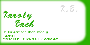 karoly bach business card