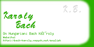karoly bach business card